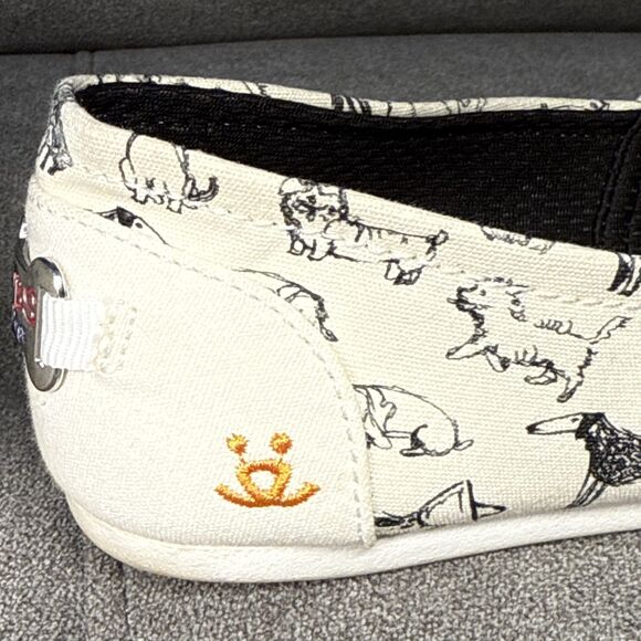 Skechers Bobs For Dogs Black White Women's 7 Slip On Flat Shoes Memory Foam - Picture 7 of 11